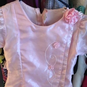 Pink silk dress girl